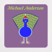 Funny Christmas Peacock Custom Etiketten (Design 2)