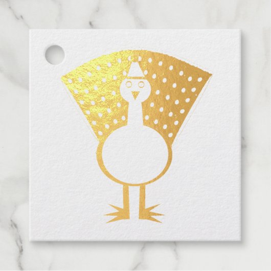 Funny Christmas Peacock Custom Foil Geschenkanhänger (Vorderseite)