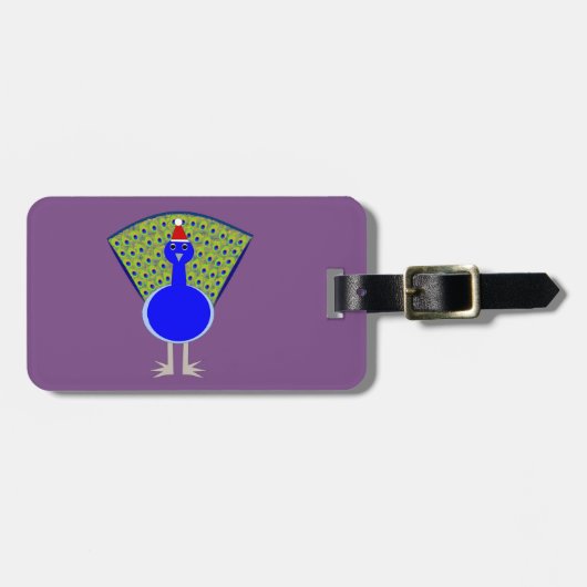 Funny Christmas Peacock Custom Gepäckanhänger (Vorderseite horizontal)