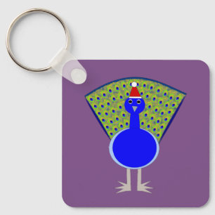 Funny Christmas Peacock Custom Schlüsselanhänger