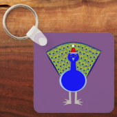 Funny Christmas Peacock Custom Schlüsselanhänger (Vorderseite)