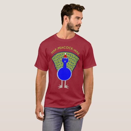 Funny Christmas Peacock Custom T-Shirt (Vorne ganz)