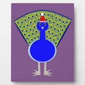 Funny Christmas Peacock Fotoplatte (Vorderseite)