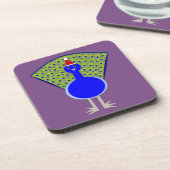Funny Christmas Peacock Getränkeuntersetzer (Linke Seite)