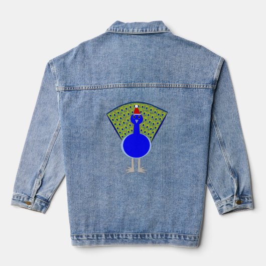 Funny Christmas Peacock Jeansjacke (Rückseite)