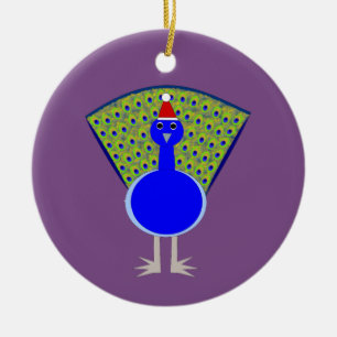 Funny Christmas Peacock Keramik Ornament