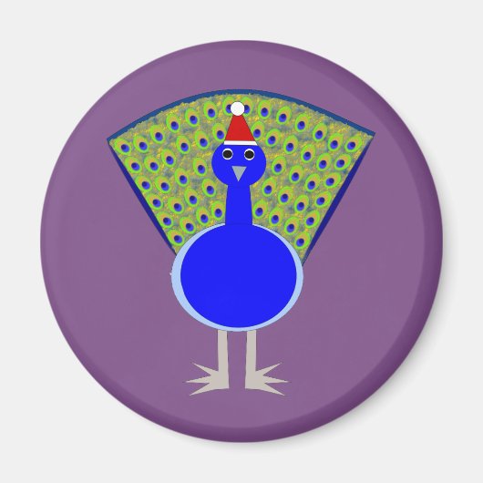 Funny Christmas Peacock Magnet (Vorne)