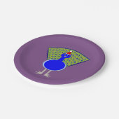 Funny Christmas Peacock Pappteller (Schrägansicht)