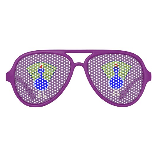 Funny Christmas Peacock Partybrille (Vorderseite)