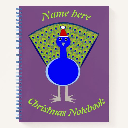 Funny Christmas Peacock Personalisiert Notizblock (Vorderseite)