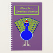 Funny Christmas Peacock Personalisiert Planer (Vorderseite)