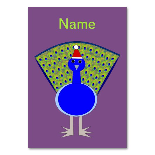 Funny Christmas Peacock Personalisiert Tischnummer (Vorderseite)