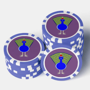 Funny Christmas Peacock Pokerchips