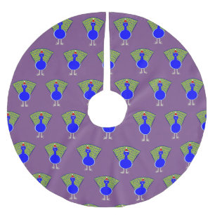 Funny Christmas Peacock Polyester Weihnachtsbaumdecke