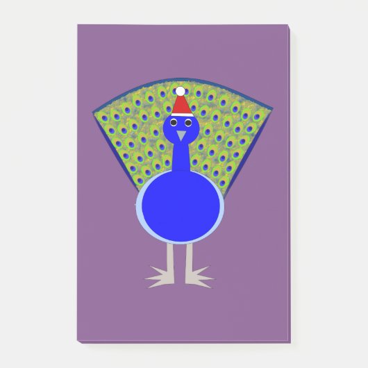 Funny Christmas Peacock Post-it Klebezettel (Vorderseite)