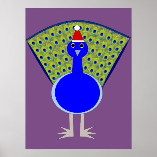 Funny Christmas Peacock Poster (Vorne)