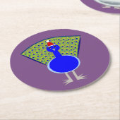 Funny Christmas Peacock Runder Pappuntersetzer (Angewinkelt)