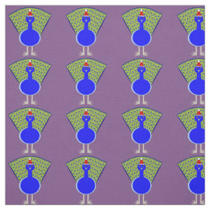 Funny Christmas Peacock Stoff