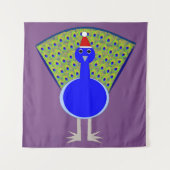 Funny Christmas Peacock Wandteppich (Vorderseite)