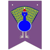 Funny Christmas Peacock Wimpelkette (Zweite Fahne)
