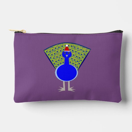 Funny Christmas Peacock Zubehörtasche (Vorderseite)