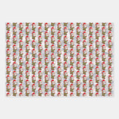 Funny Christmas Pembroke Welsh Corgi Wearing Scarf Geschenkpapier Set (Vorderseite)