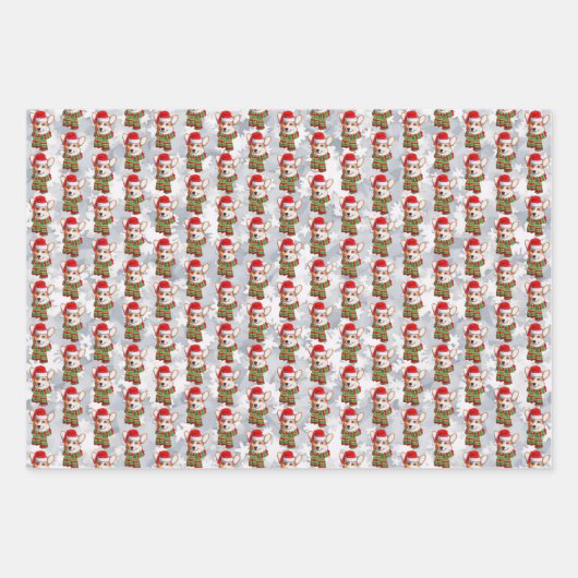 Funny Christmas Pembroke Welsh Corgi Wearing Scarf Geschenkpapier Set (Vorderseite)