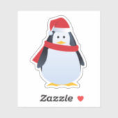 Funny Christmas Penguin Aufkleber (Blatt)