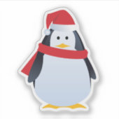 Funny Christmas Penguin Aufkleber (Vorderseite)