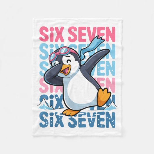 Funny Christmas Penguin Dabbing Xmas Dab Six Seven Fleecedecke (Vorderseite)