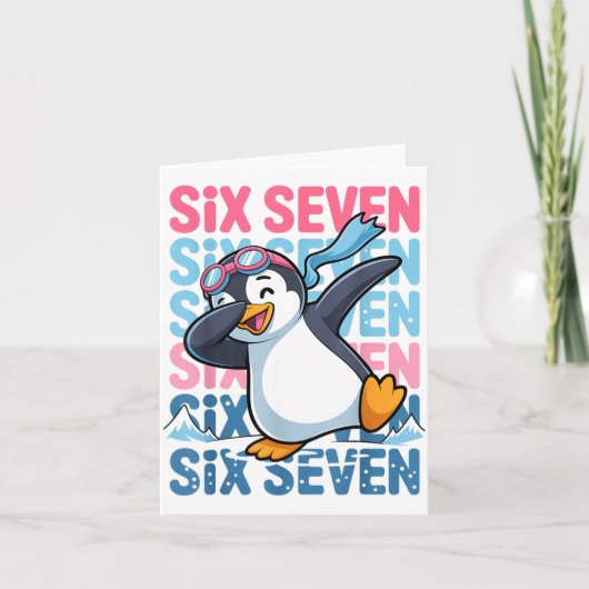 Funny Christmas Penguin Dabbing Xmas Dab Six Seven Karte (Vorderseite)