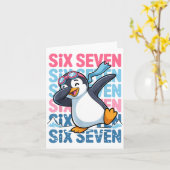 Funny Christmas Penguin Dabbing Xmas Dab Six Seven Karte (Gelbe Blume)