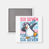 Funny Christmas Penguin Dabbing Xmas Dab Six Seven Magnet (Vorderseite/Rückseite)