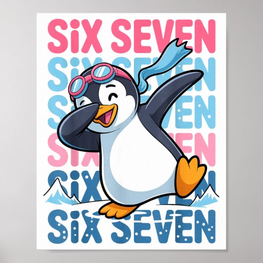 Funny Christmas Penguin Dabbing Xmas Dab Six Seven Poster (Vorne)