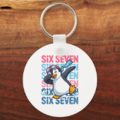 Funny Christmas Penguin Dabbing Xmas Dab Six Seven Schlüsselanhänger (Vorderseite)