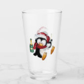 Funny Christmas Penguin Glass Glas (Vorderseite)