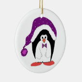 Funny Christmas Penguin Keramik Ornament (Rechts)