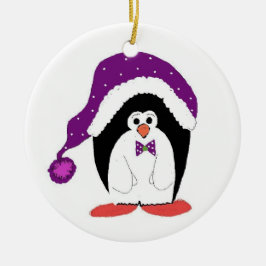 Funny Christmas Penguin Keramik Ornament