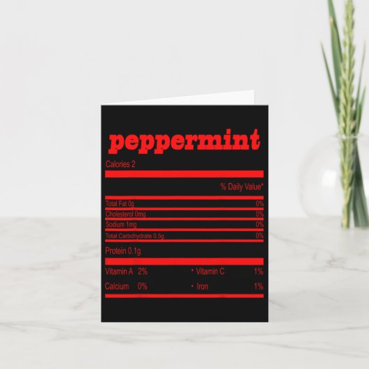 Funny Christmas Peppermint Nutrition Karte (Vorderseite)