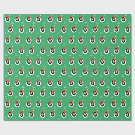 Funny Christmas Personalisiertes Foto Gesicht Span Geschenkpapier (Flach)