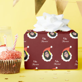 Funny Christmas Personalisiertes Foto Gesicht Span Geschenkpapier