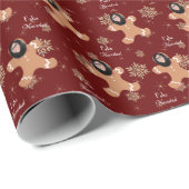 Funny Christmas Personalisiertes Foto Gesicht Span Geschenkpapier (Rolleneckpunkt)