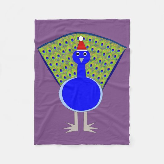 Funny Christmas Pfau Fleecedecke (Vorderseite)