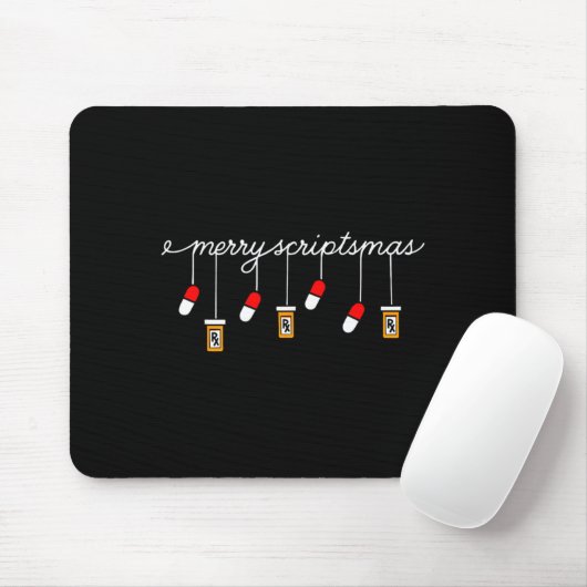 Funny Christmas Pharmacy Phrase Merry Scriptsmas C Mousepad (Mit Mouse)