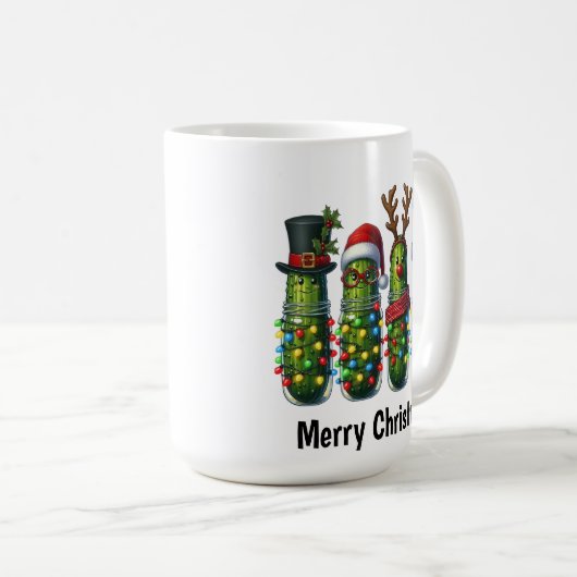 Funny Christmas Pickle Kaffeetasse (VorderseiteRechts)