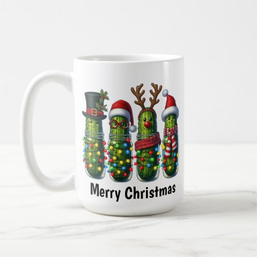 Funny Christmas Pickle Kaffeetasse (Links)