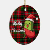 Funny Christmas Pickle Keramik Ornament (Rechts)