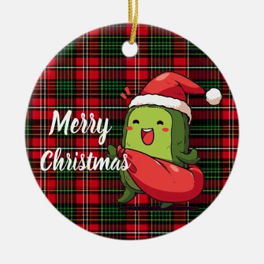 Funny Christmas Pickle Keramik Ornament (Vorne)