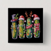 Funny Christmas Pickle Pickles Holiday Cucumber  Button (Vorderseite)