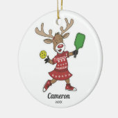 Funny Christmas Pickleball Reindeer, Custom Foto Keramik Ornament (Links)